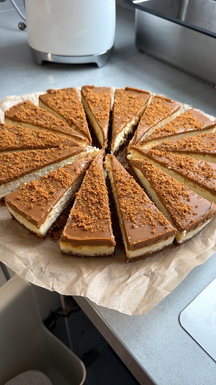 Cheesecake in punten met koektopping